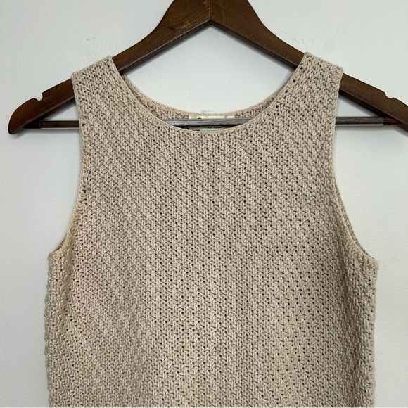 Eddie Bauer 100% Cotton Knit Sweater Vest Beige Tan Size Small - Picture 2 of 9